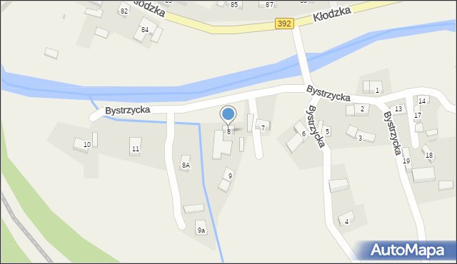 Ołdrzychowice Kłodzkie, Bystrzycka, 8, mapa Ołdrzychowice Kłodzkie