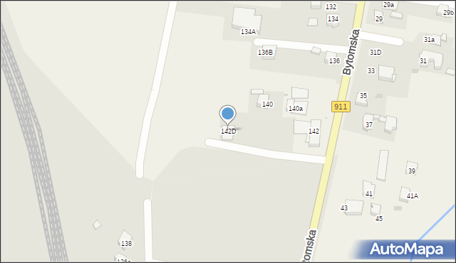 Orzech, Bytomska, 142D, mapa Orzech