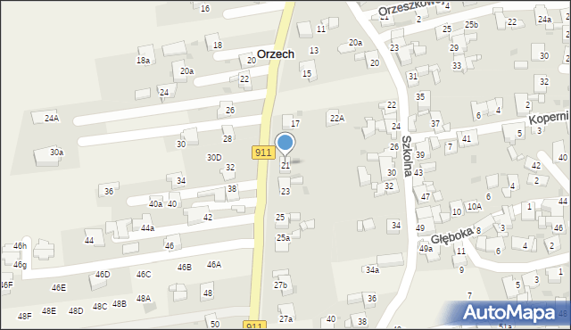Orzech, Bytomska, 21, mapa Orzech