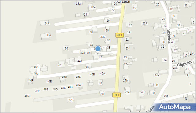 Orzech, Bytomska, 42a, mapa Orzech