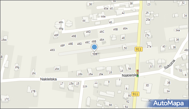 Orzech, Bytomska, 52B, mapa Orzech