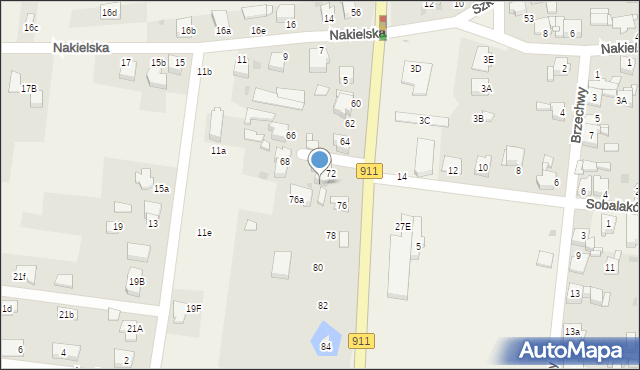 Orzech, Bytomska, 74, mapa Orzech