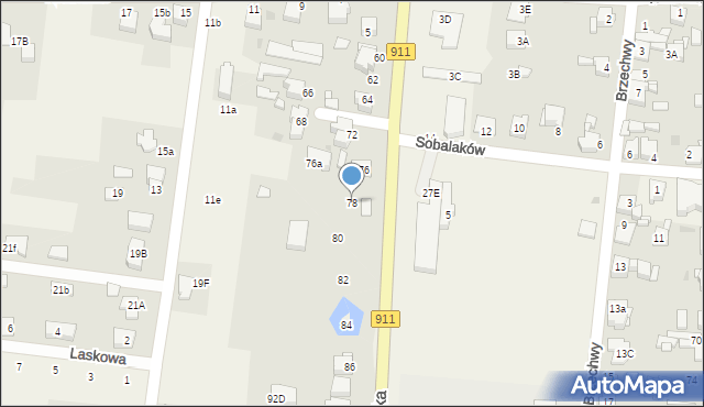 Orzech, Bytomska, 78, mapa Orzech