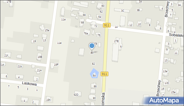 Orzech, Bytomska, 80, mapa Orzech