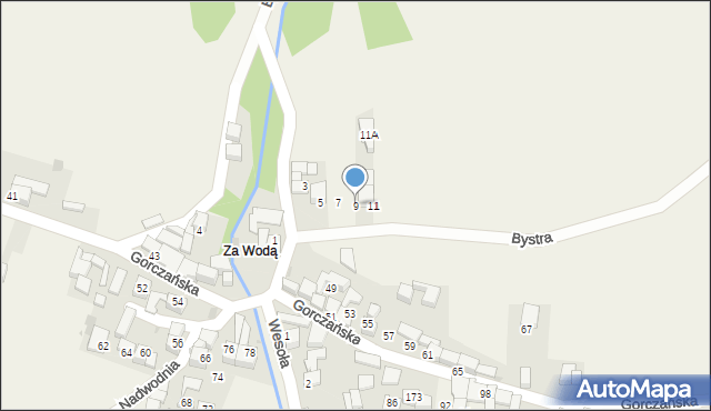 Ostrowsko, Bystra, 9, mapa Ostrowsko