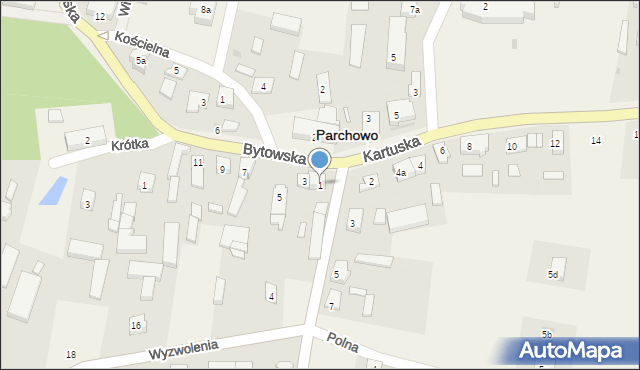 Parchowo, Bytowska, 1, mapa Parchowo