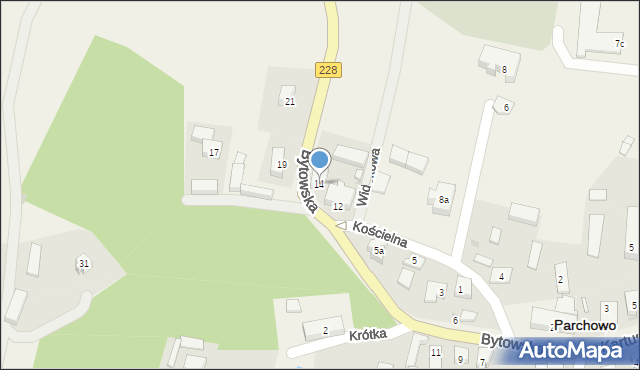 Parchowo, Bytowska, 14, mapa Parchowo