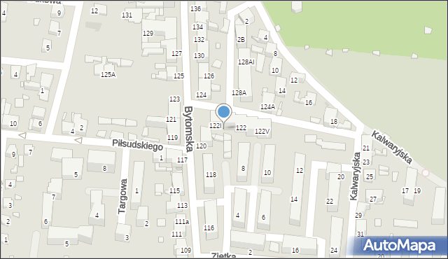 Piekary Śląskie, Bytomska, 122II, mapa Piekary Śląskie