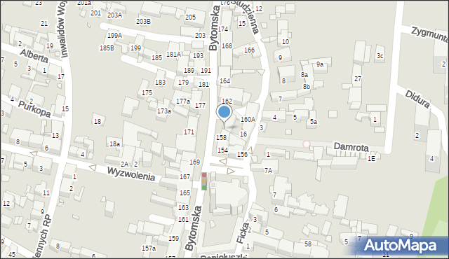 Piekary Śląskie, Bytomska, 160, mapa Piekary Śląskie