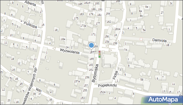 Piekary Śląskie, Bytomska, 167, mapa Piekary Śląskie