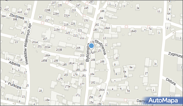 Piekary Śląskie, Bytomska, 174, mapa Piekary Śląskie