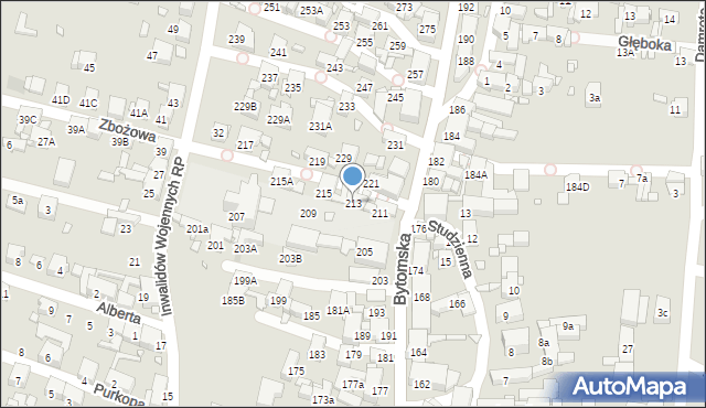 Piekary Śląskie, Bytomska, 213, mapa Piekary Śląskie