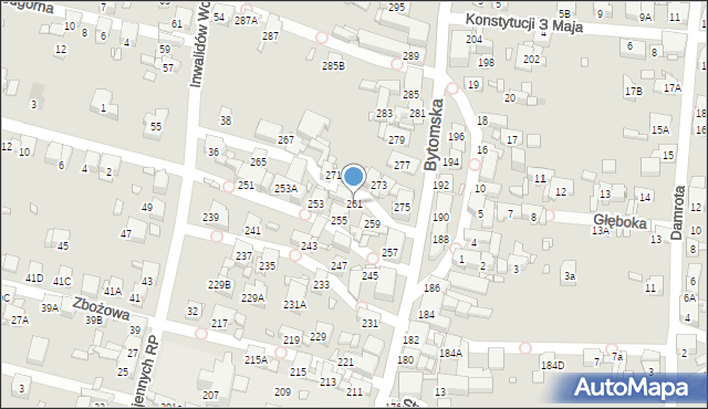 Piekary Śląskie, Bytomska, 261, mapa Piekary Śląskie