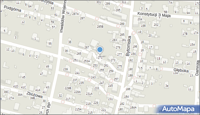 Piekary Śląskie, Bytomska, 271, mapa Piekary Śląskie