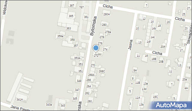 Piekary Śląskie, Bytomska, 272, mapa Piekary Śląskie