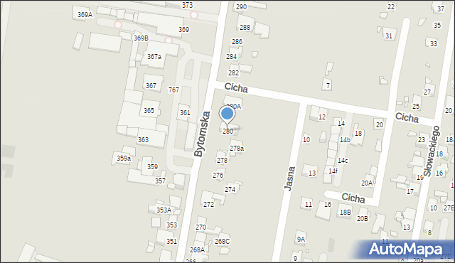 Piekary Śląskie, Bytomska, 280, mapa Piekary Śląskie