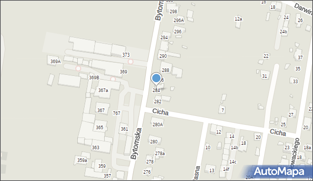 Piekary Śląskie, Bytomska, 284, mapa Piekary Śląskie