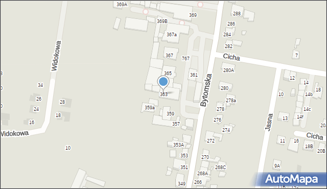 Piekary Śląskie, Bytomska, 363, mapa Piekary Śląskie