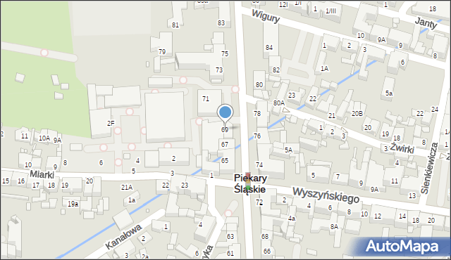 Piekary Śląskie, Bytomska, 69, mapa Piekary Śląskie