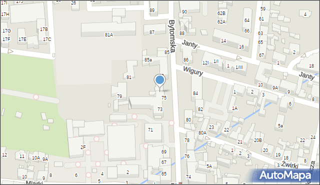 Piekary Śląskie, Bytomska, 77, mapa Piekary Śląskie