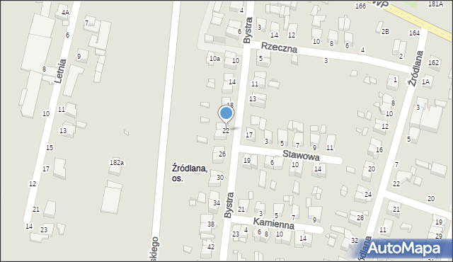 Piotrków Trybunalski, Bystra, 22, mapa Piotrków Trybunalski