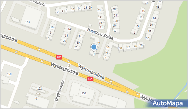 Płock, Bytnara Rudego Jana, 1, mapa Płock