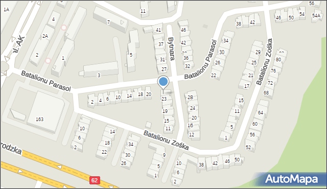 Płock, Bytnara Rudego Jana, 25, mapa Płock