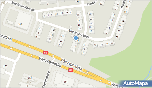 Płock, Bytnara Rudego Jana, 7, mapa Płock