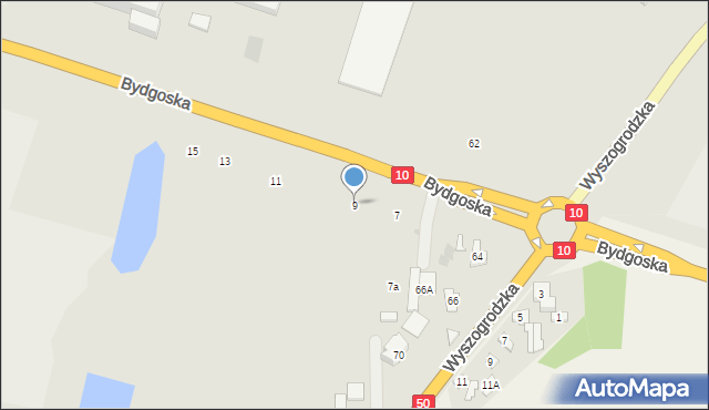 Płońsk, Bydgoska, 9, mapa Płońsk