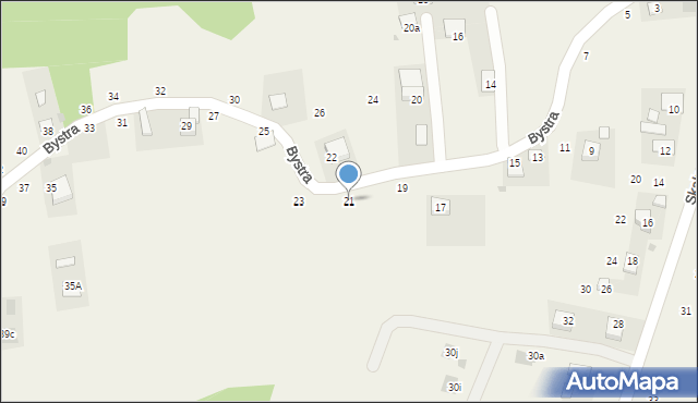 Poręba Spytkowska, Bystra, 21, mapa Poręba Spytkowska