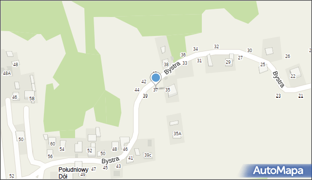 Poręba Spytkowska, Bystra, 37, mapa Poręba Spytkowska