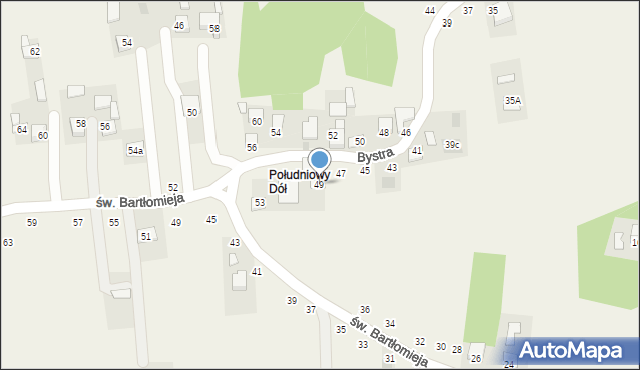 Poręba Spytkowska, Bystra, 49, mapa Poręba Spytkowska