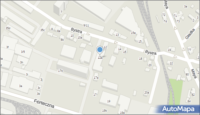 Poznań, Bystra, 12a, mapa Poznania