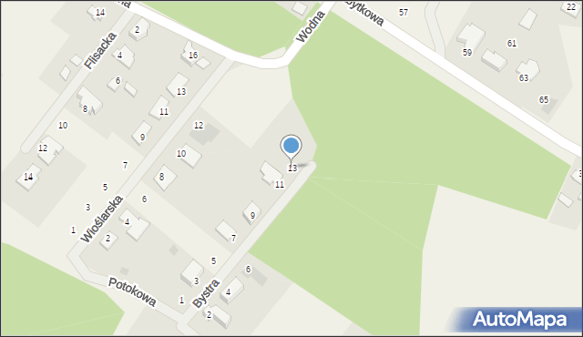 Przyłęki, Bystra, 13, mapa Przyłęki