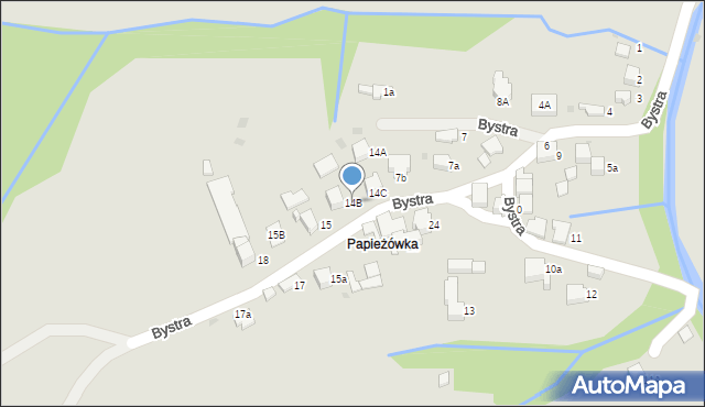 Rabka-Zdrój, Bystra, 14B, mapa Rabka-Zdrój
