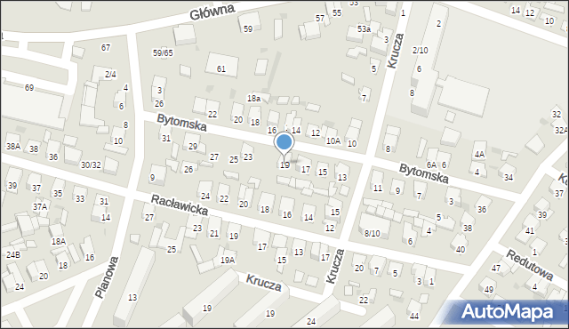 Radom, Bytomska, 19, mapa Radomia