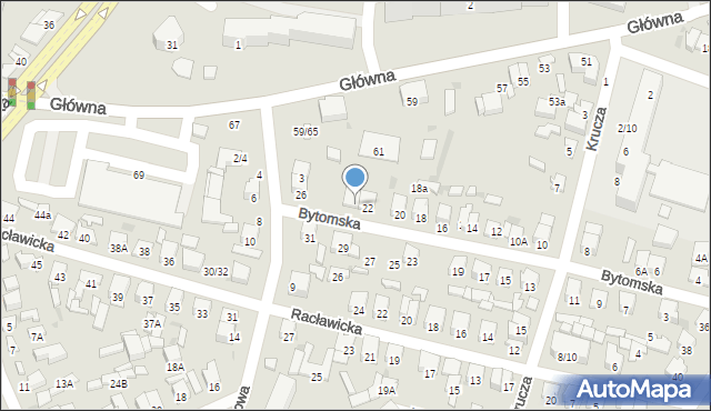 Radom, Bytomska, 24, mapa Radomia