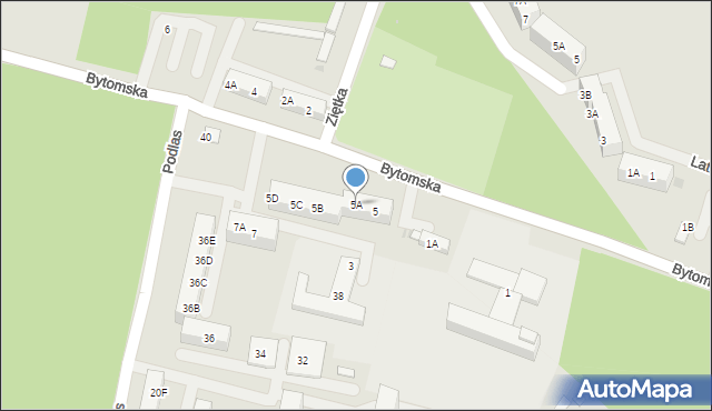 Ruda Śląska, Bytomska, 5A, mapa Rudy Śląskiej