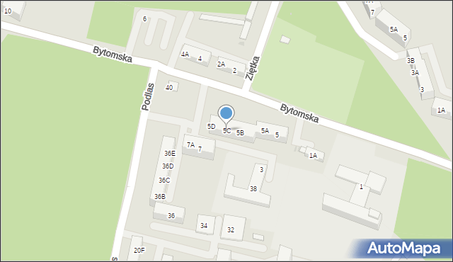 Ruda Śląska, Bytomska, 5C, mapa Rudy Śląskiej