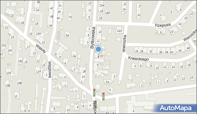 Siemianowice Śląskie, Bytkowska, 8, mapa Siemianowice Śląskie