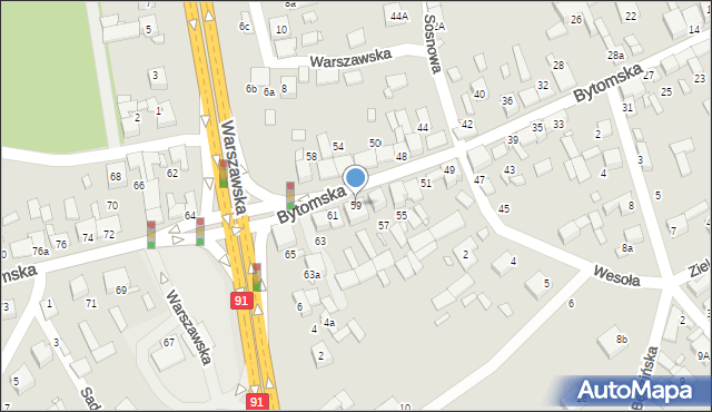 Siewierz, Bytomska, 59, mapa Siewierz