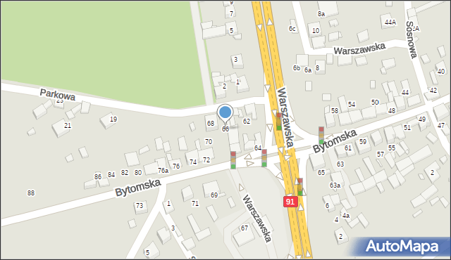 Siewierz, Bytomska, 66, mapa Siewierz