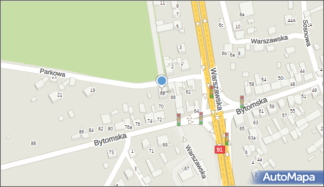 Siewierz, Bytomska, 68, mapa Siewierz