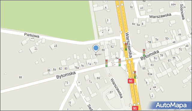 Siewierz, Bytomska, 70, mapa Siewierz