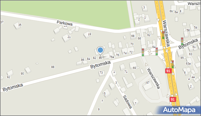 Siewierz, Bytomska, 80, mapa Siewierz