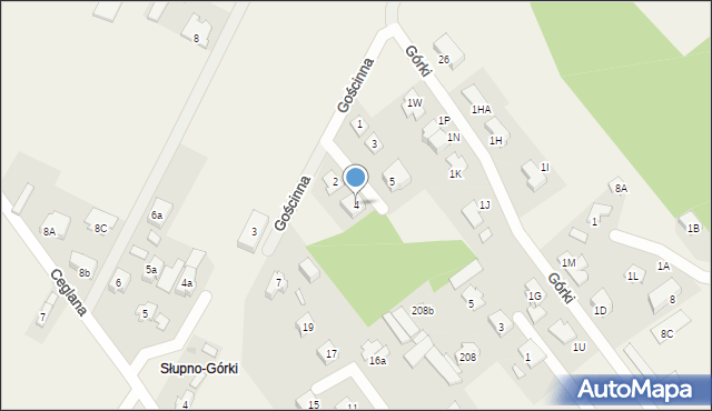 Słupno, Bystra, 4, mapa Słupno