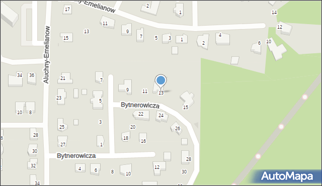 Słupsk, Bytnerowicza Jerzego, 13, mapa Słupska