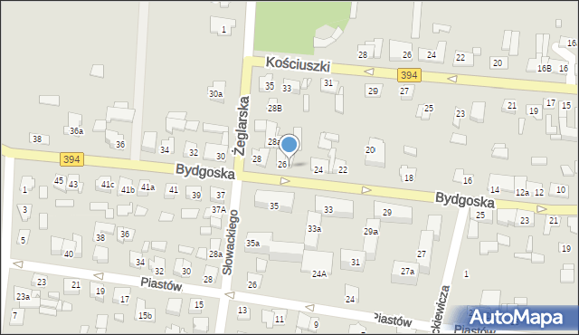 Solec Kujawski, Bydgoska, 26a, mapa Solec Kujawski