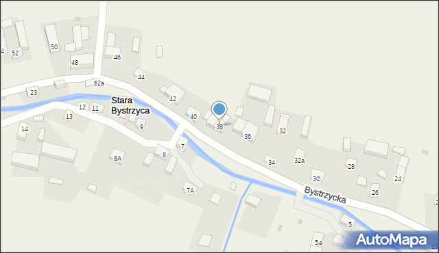 Stara Bystrzyca, Bystrzycka, 38, mapa Stara Bystrzyca