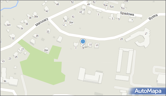 Tarnów, Bystra, 3, mapa Tarnów